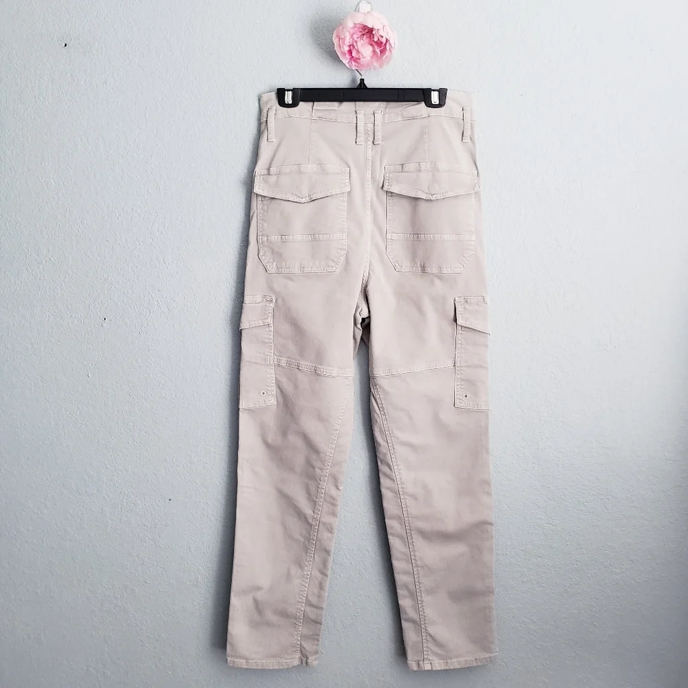 Frame Denim Washed Out Pale Olive Safari Belted Cargo Pants - Picture 8 of 9